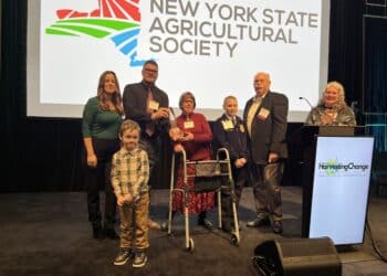 The Parker Family on stage at the NYS Ag Society's award ceremony