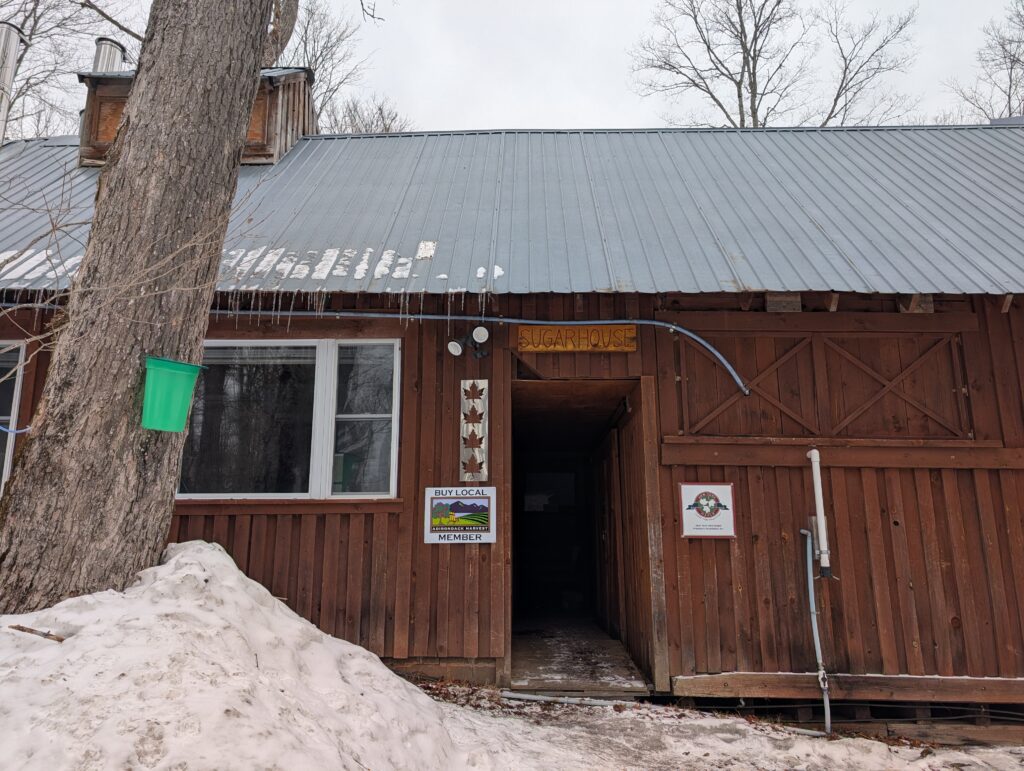 The outside of Paul Smith's College Sugarbush.