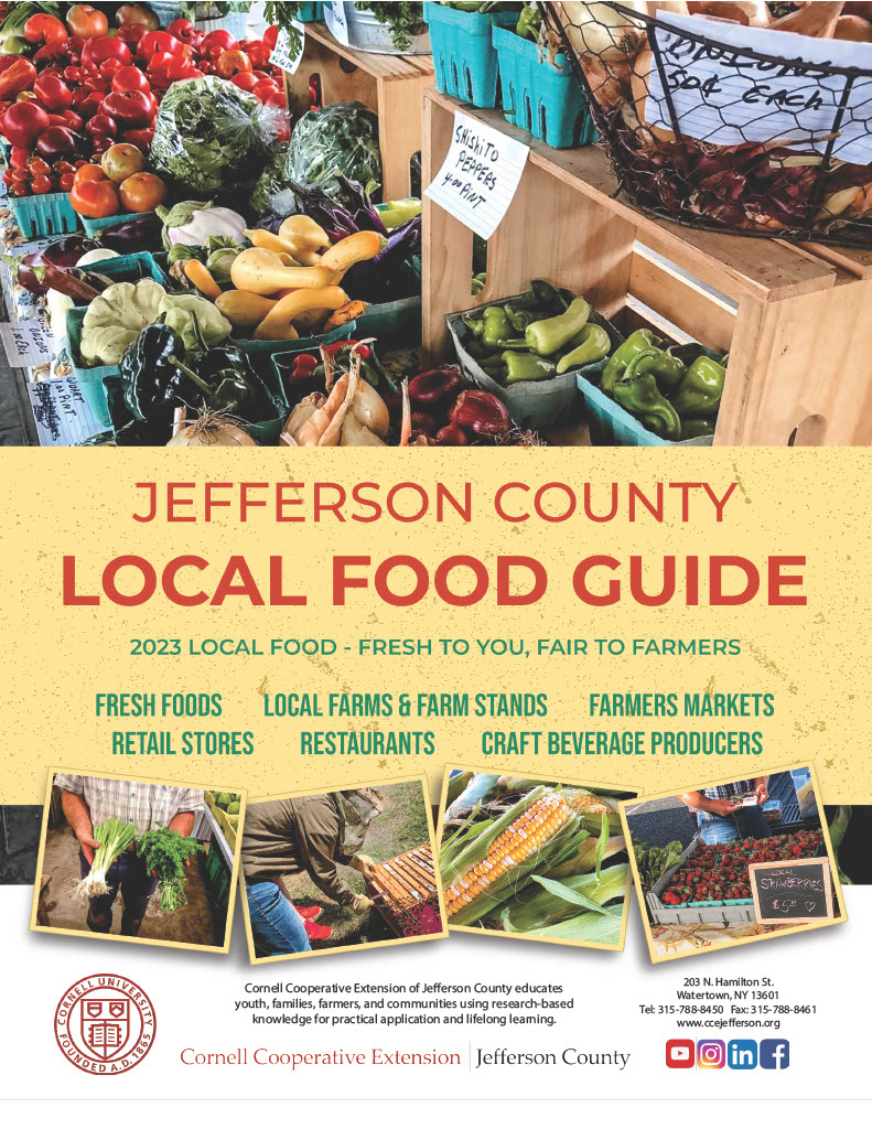 Jefferson County Local Food Guide cover with fresh produce