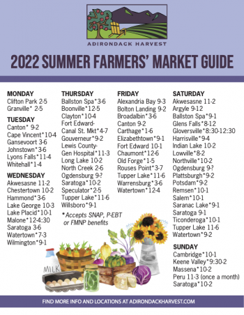 2022 Farmers' Market Guide Adirondack Harvest PNG